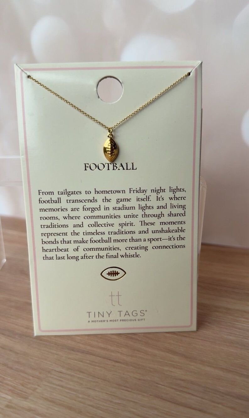Tiny Tags Gold Football Charm Necklace